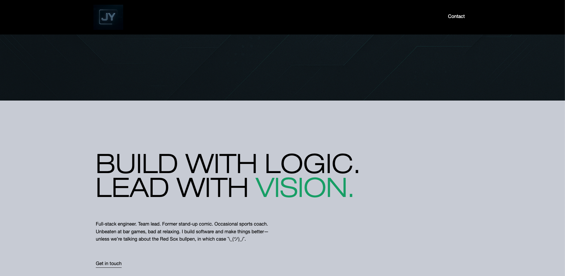 Build with Logic. Lead with Vision. Homepage hero.